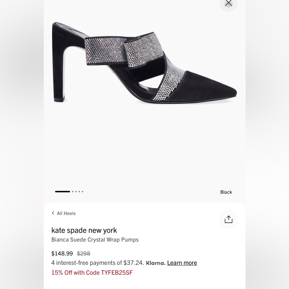 Gorgeous Kate Spade New York Bianca suede crystal wrap pumps size 7.5